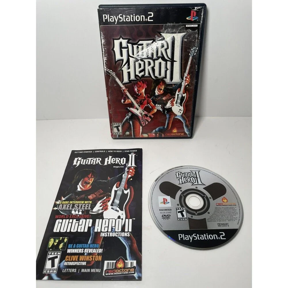 Guitar Hero II 2 (Sony PlayStation 2, 2006) Black Label PS2 Complete w/ Manual